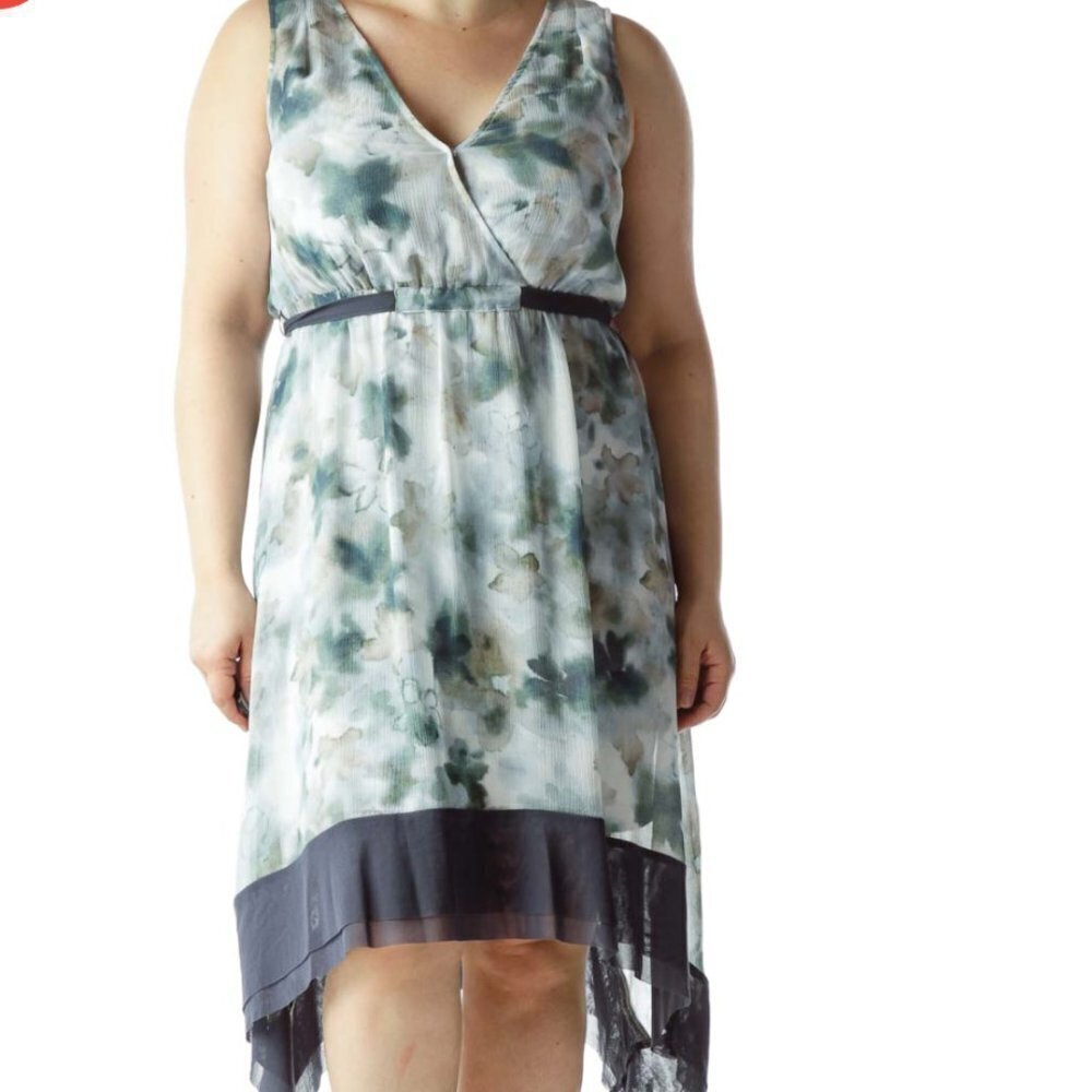 Simply Vera Vera Wang Blue and Green Sheer Dress